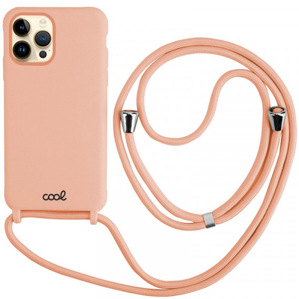 Carcaça COOL para iPhone 14 Pro Max Cordão Liso Rosa D
