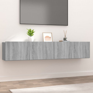 Muebles TV 2 uds madera contrachapada gris Sonoma 80x30x30 cm D