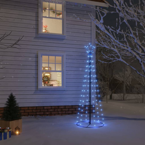 Árbol de Navidad cónico 108 LED azul 70x180 cm D