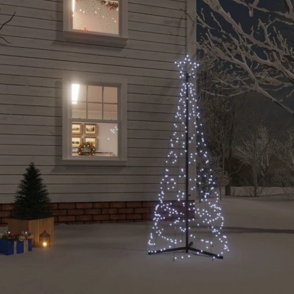 Árbol de Navidad cónico 200 LED blanco frío 70x180 cm D