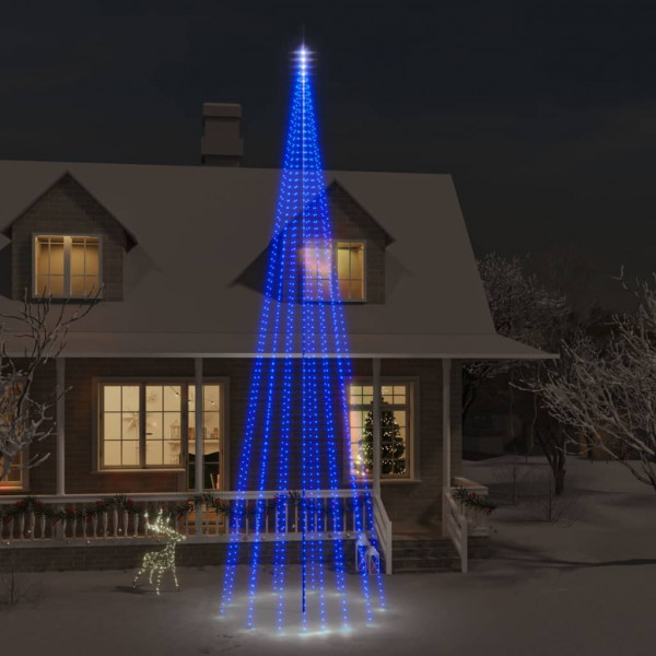 Árbol de Navidad en asta de bandera 1134 LED azul 800 cm D