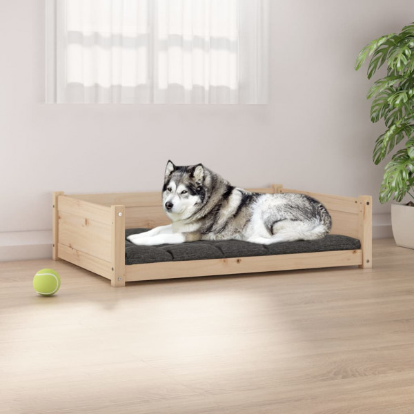 Cama para perros madera maciza de pino 105.5x75.5x28 cm D