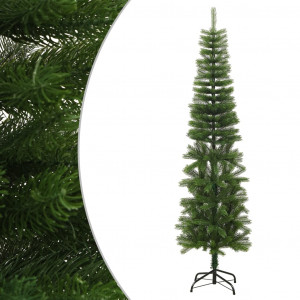 Árbol de Navidad artificial estrecho con soporte PE 210 cm D