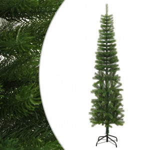 Árvore de Natal artificial estreita com suporte PE 240 cm D