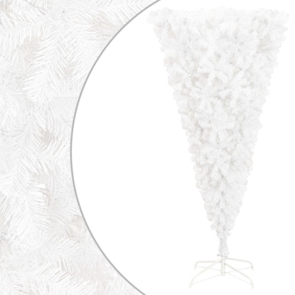 Árbol de Navidad artificial al revés con soporte blanco 210 cm D