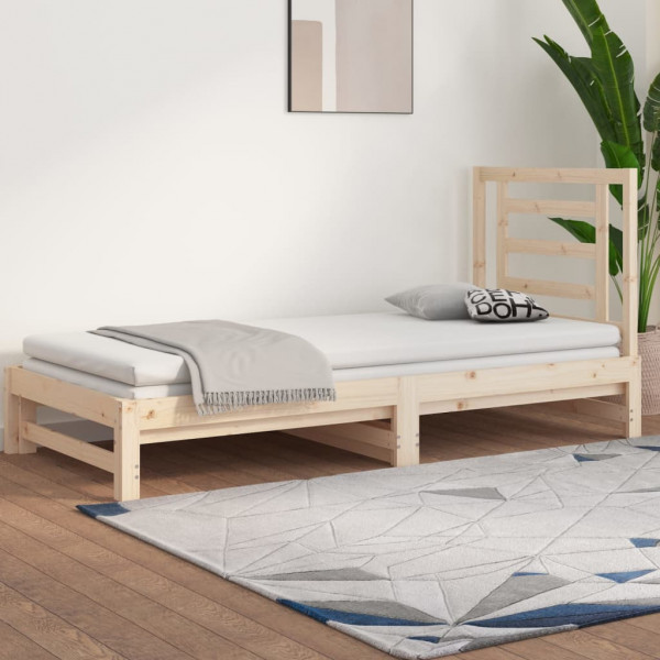 Sofá cama extraíble madera maciza de pino 2x(90x190) cm D