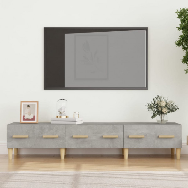 Mueble de TV madera contrachapada gris hormigón 150x34.5x30 cm D