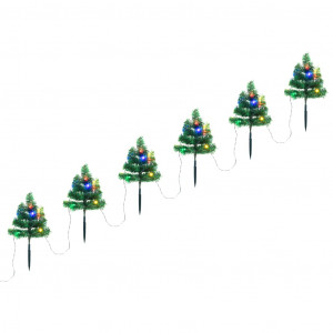 Árboles de Navidad para caminos 6 uds PVC 45 LED multicolor D