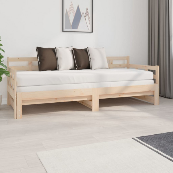 Sofá cama extraíble madera maciza de pino 2x(80x200) cm D