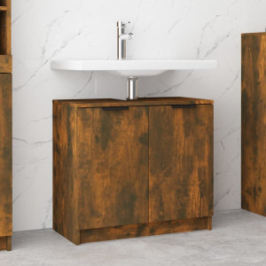Armario baño madera contrachapada roble ahumado 64.5x33.5x59 cm D