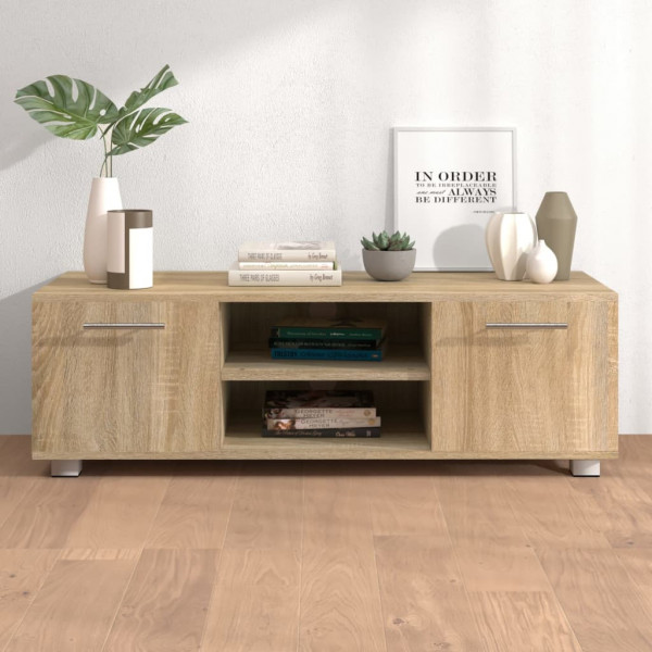 Mueble de TV madera contrachapada roble Sonoma 110x40x35 cm D
