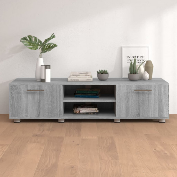 Mueble de TV madera contrachapada gris Sonoma 140x40x35 cm D