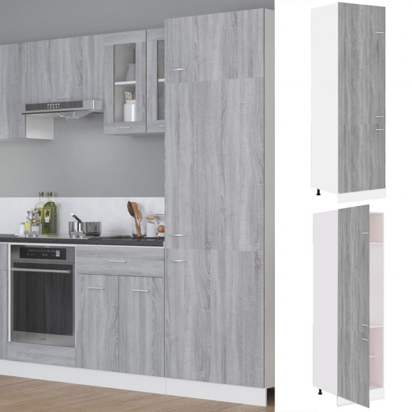 Armario para frigorífico madera gris Sonoma 60x57x207 cm D