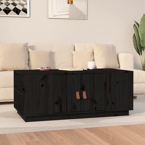 Mesa de centro de madera maciza de pino negro 100x50x41 cm D