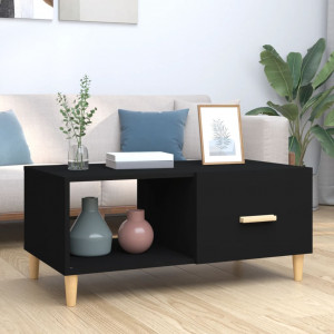 Mesa de centro madera contrachapada negro 89.5x50x40 cm D