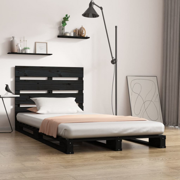 Estrutura de cama em madeira maciça de pinho preto 100x200 cm D