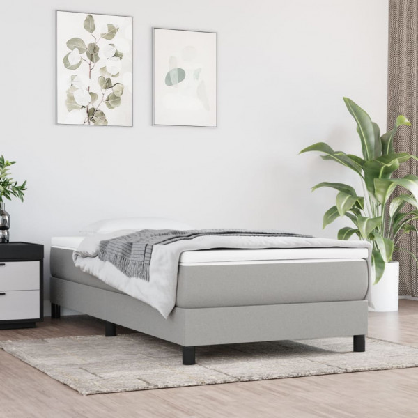 VidaXL Sofá cama nido con colchón tela gris claro 90x200 cm