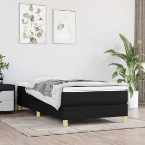Estructura de cama box spring tela negro 80x200 cm D