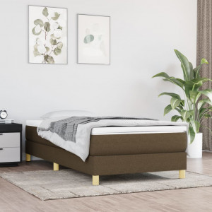 Estructura de cama box spring tela marrón 90x190 cm D
