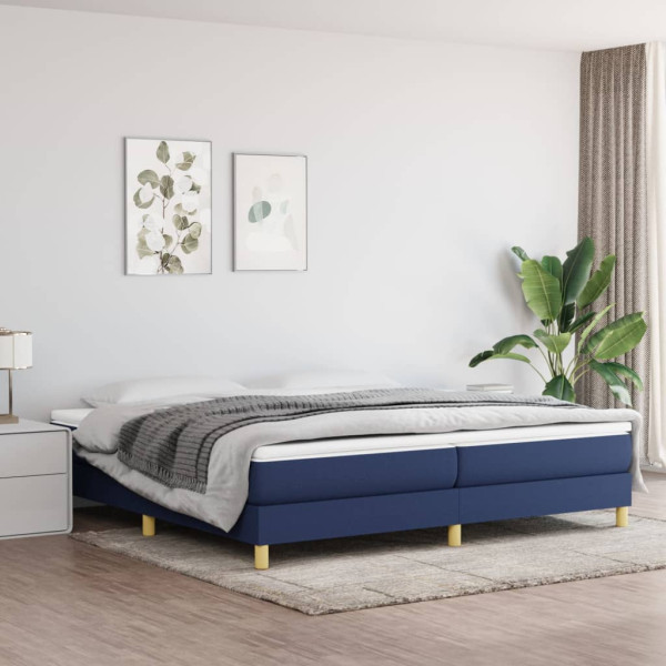 Estrutura da cama box spring tecido azul 200x200 cm D