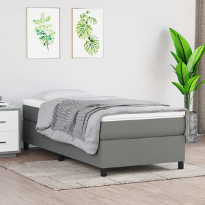 Estrutura da cama box spring tecido cinza escuro 90x190 cm D