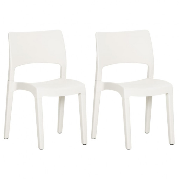 Cadeiras de jardim 2 unidades polipropileno branco D