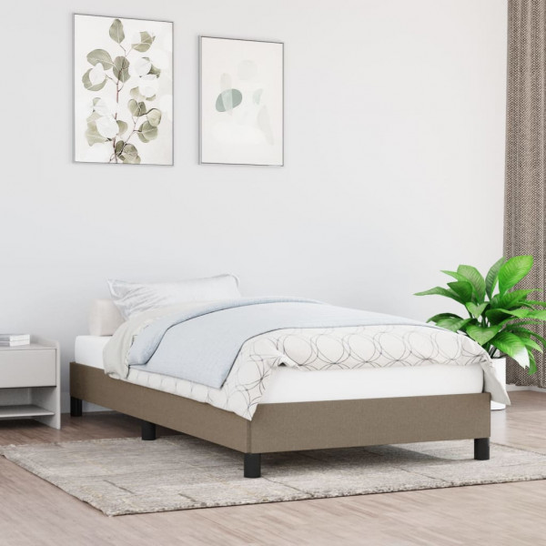 Estructura de cama de tela gris taupe 80x200 cm D