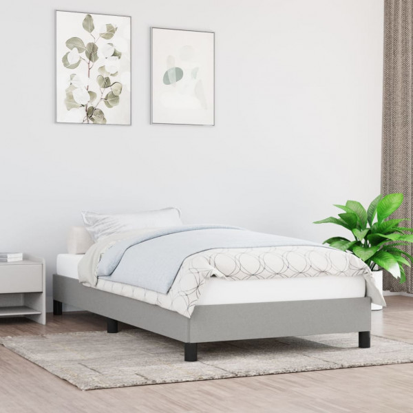 Estructura de cama de tela gris claro 90x190 cm D
