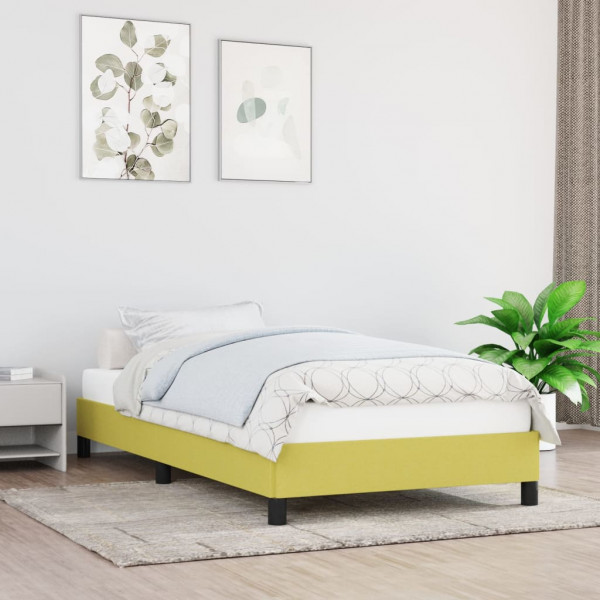 Estructura de cama de tela verde 90x190 cm D