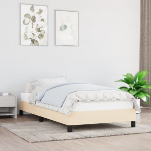 Estructura de cama de tela color crema 100x200 cm D