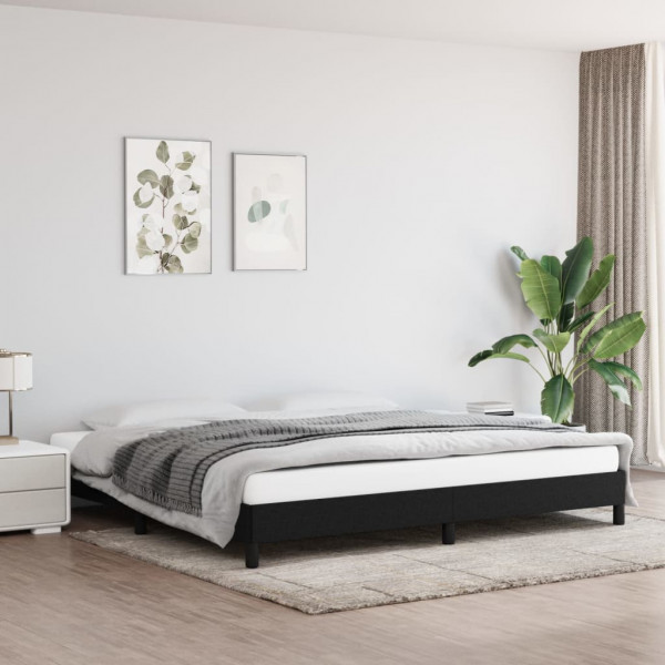 Estructura de cama tela gris claro 200x200 cm D