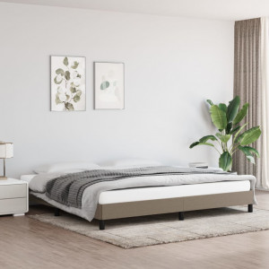 Estrutura de cama em tecido cinza taupe 200x200 cm D