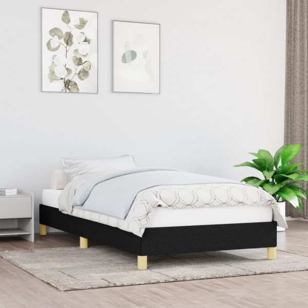 Estructura de cama de tela gris claro 100x200 cm D