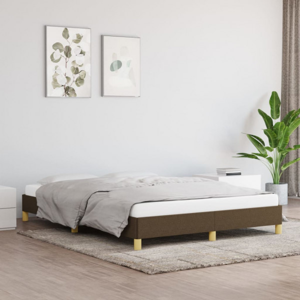 Estructura de cama de tela marrón 140x190 cm D
