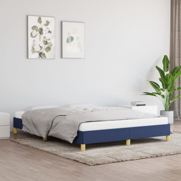 Estructura de cama de tela gris taupe azul 140x200 cm D