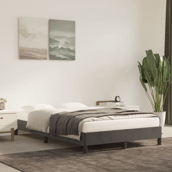 Estructura de cama de terciopelo gris oscuro 120x200 cm D