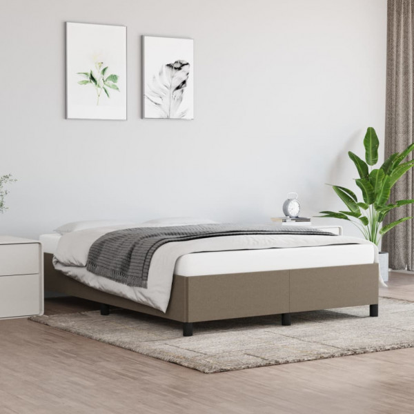Estructura de cama de tela gris taupe 140x190 cm D
