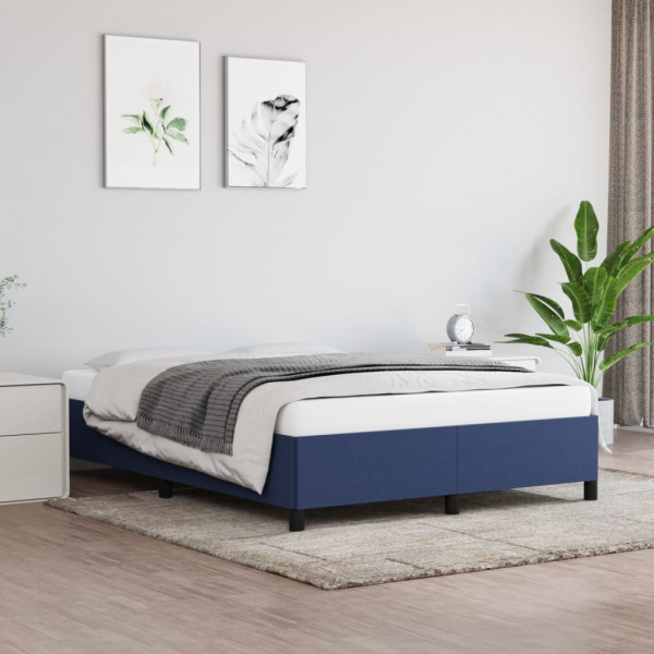 Estructura de cama de tela azul 140x190 cm D