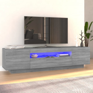 Mueble de TV con luces LED gris Sonoma 160x35x40 cm D