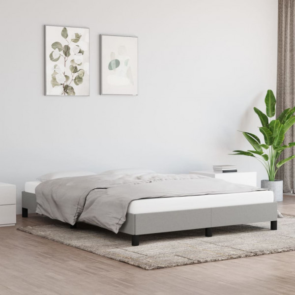 Estrutura de cama em tecido cinza claro 140x190 cm D