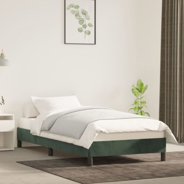 Estructura de cama de terciopelo verde 100x200 cm D