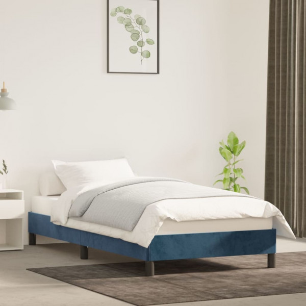Estructura de cama de terciopelo azul 100x200 cm D