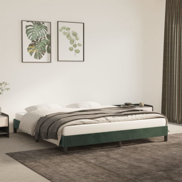 Estrutura de cama em veludo verde 160x200 cm D