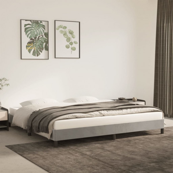 Estructura de cama de terciopelo gris claro 180x200 cm D
