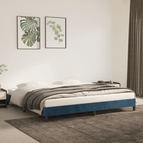 Estrutura de cama de veludo azul 200x200 cm D