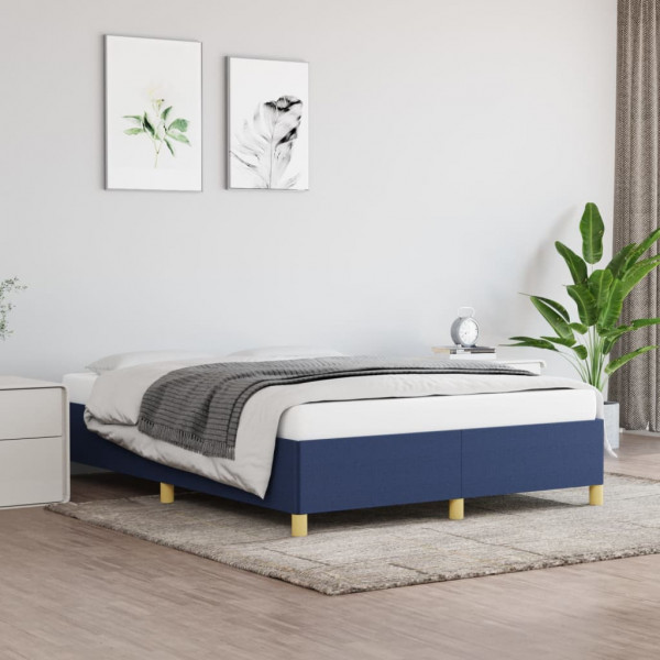 Estructura de cama de tela azul 140x190 cm D