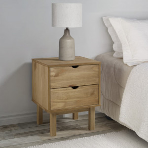 Mesita de noche OTTA madera maciza de pino 46x39.5x57 cm D