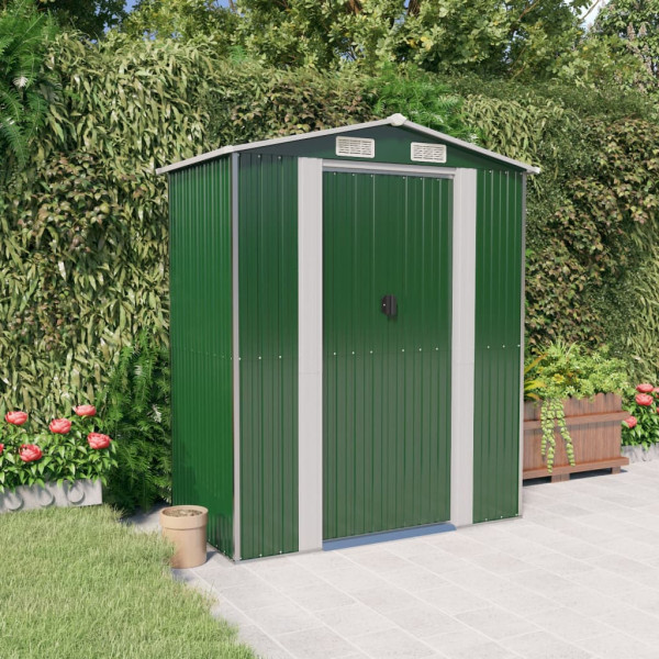 Cobertizo de jardín acero galvanizado verde 192x108x223 cm D