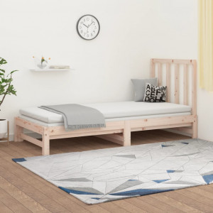 Sofá cama removível madeira maciça de pinho 2x(90x190) cm D