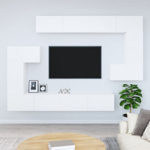 Mueble de pared para TV madera contrachapada blanco D
